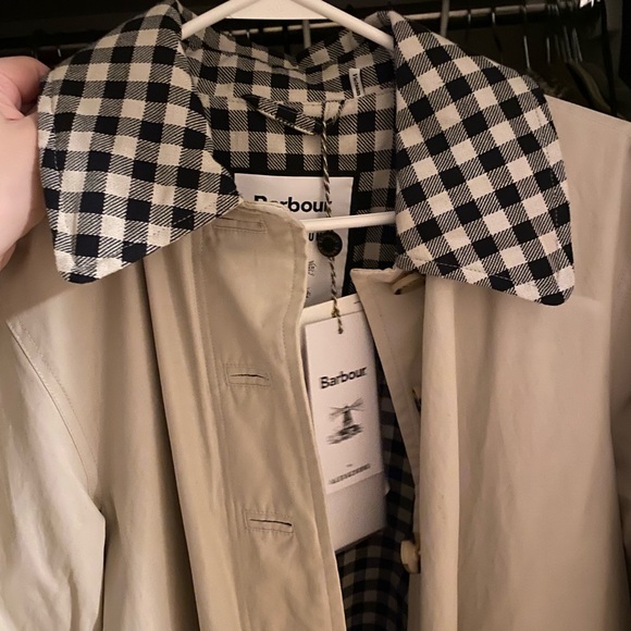 SOLD 🥰 NWT Barbour by Alexa Chung Glenda Trench Coat in Mist Gingham - Picture 5 of 6